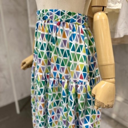 삼각 나염 스커트