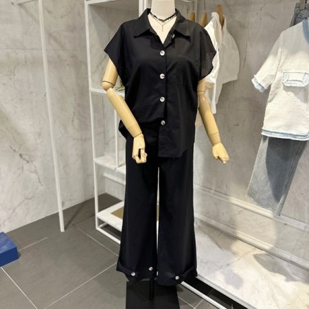 캡소매 투피스 세트