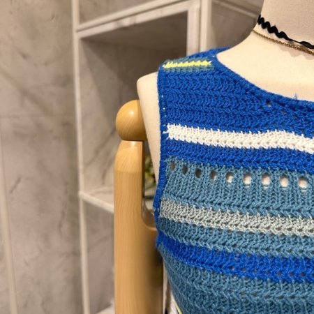 뜨개 단 민소매니트