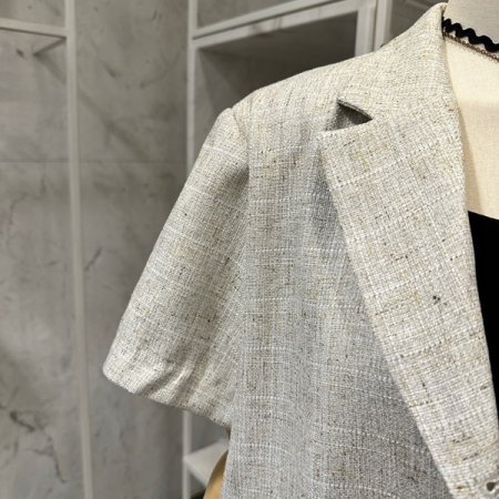 카라 진주 자켓