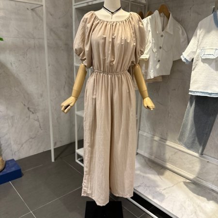 린넨 오프숄더 점프수트