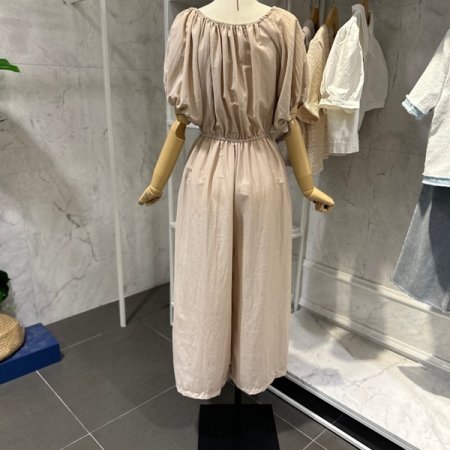 린넨 오프숄더 점프수트