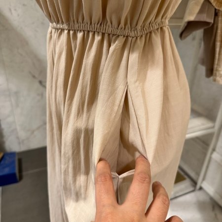 린넨 오프숄더 점프수트