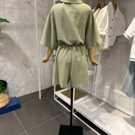 허리 스트링 점프수트