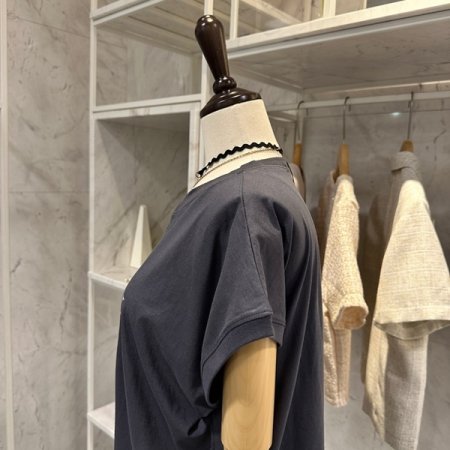 레터링 캡소매 티셔츠