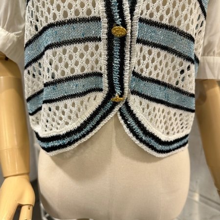 소매배색 단 니트