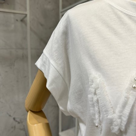 레터링 진주 티셔츠