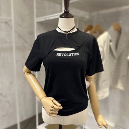 레터링 트임 반팔 티셔츠