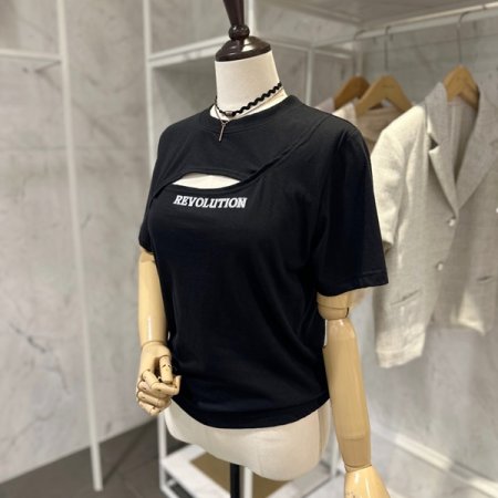 레터링 트임 반팔 티셔츠