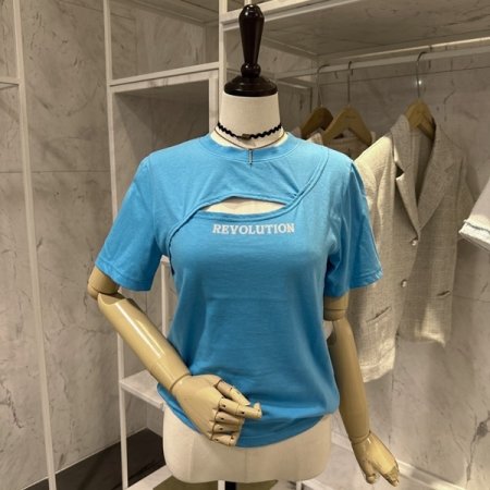 레터링 트임 반팔 티셔츠