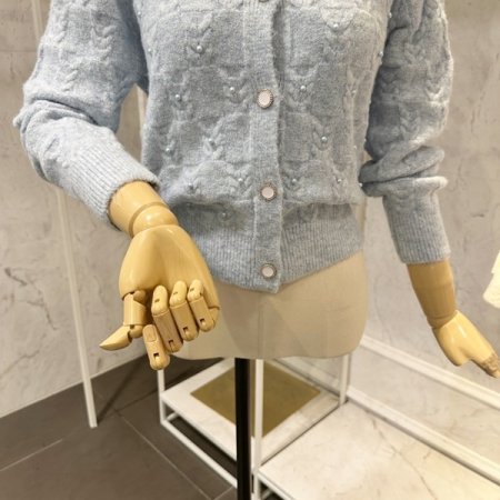 꽈배기 진주 니트 가디건