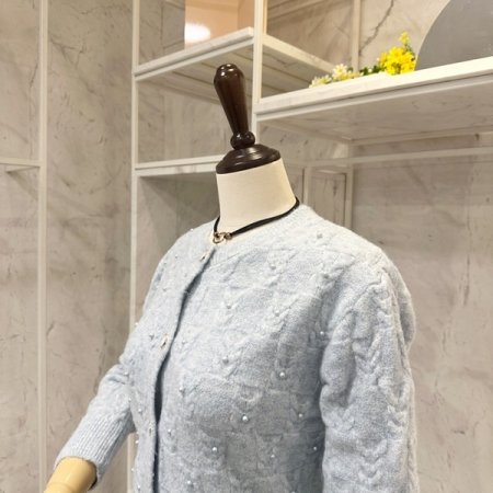 꽈배기 진주 니트 가디건