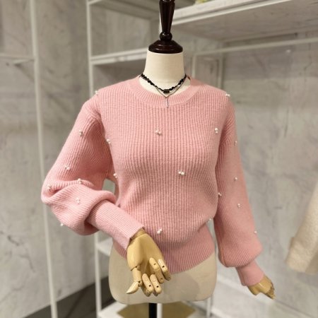 진주장식 퍼프 니트