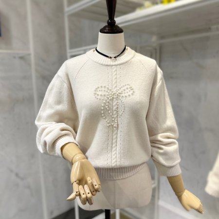 진주리본 라운드 니트