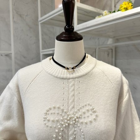 진주리본 라운드 니트