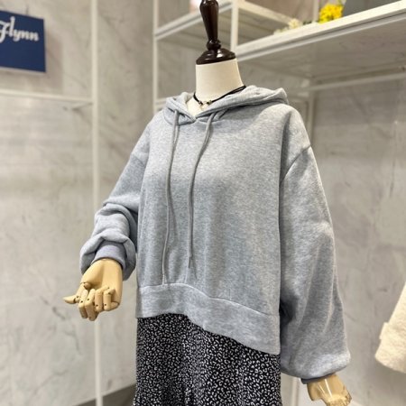 후드넥 호피배색 원피스