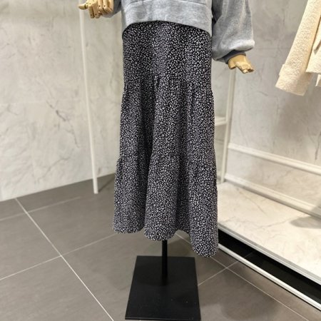 후드넥 호피배색 원피스