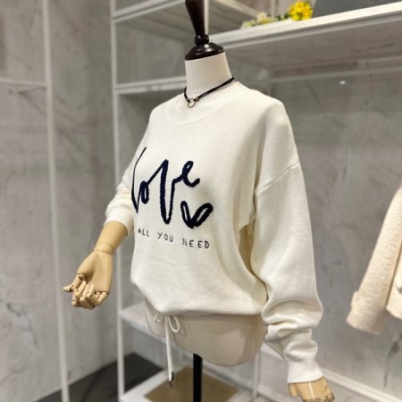 러브 레터링 스트링 니트