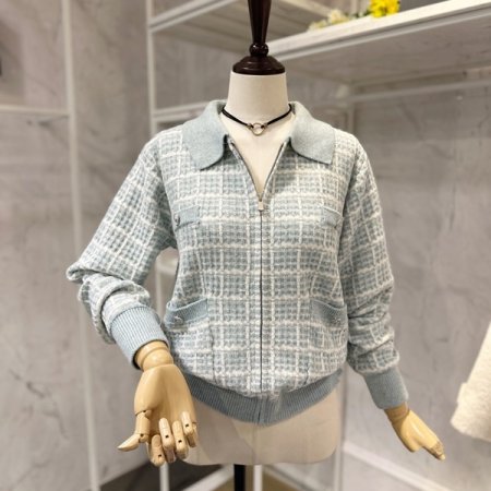 트위드 집업 가디건