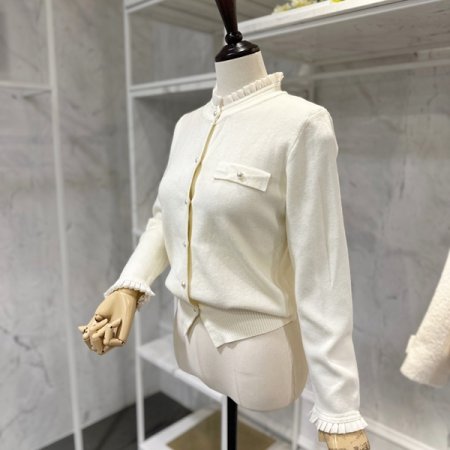 진주 프릴 가디건