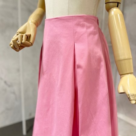 컬러 핀턱 에이라인 스커트