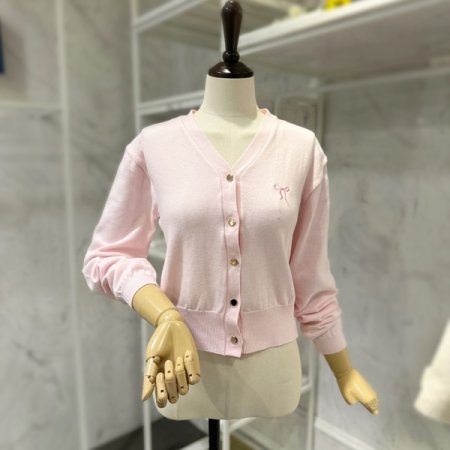 리본 자수 가디건