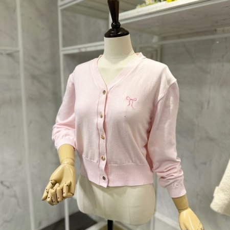 리본 자수 가디건