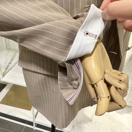 스트라이프 배색 자켓