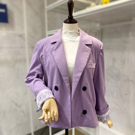 레이스 배색 코듀로이 자켓