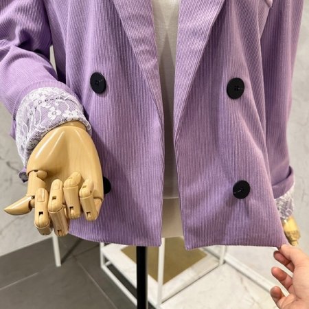 레이스 배색 코듀로이 자켓