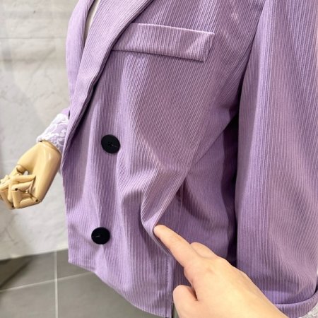 레이스 배색 코듀로이 자켓