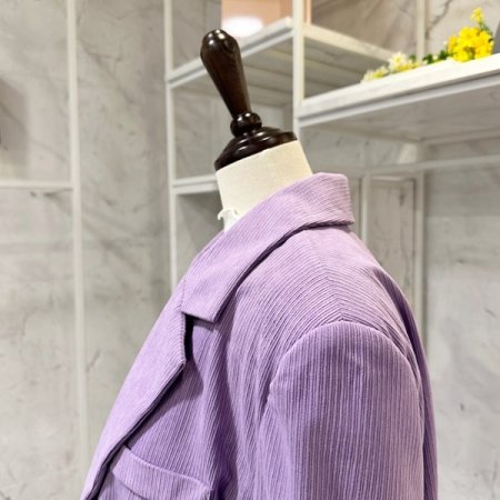 레이스 배색 코듀로이 자켓