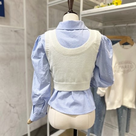 뷔스티에 블라우스 세트