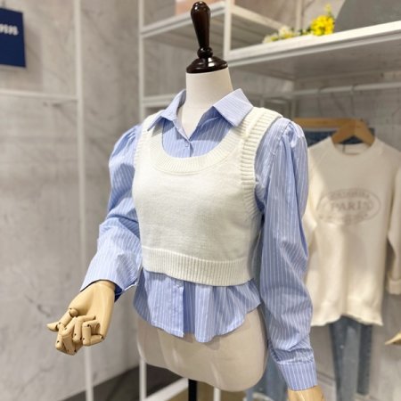 뷔스티에 블라우스 세트