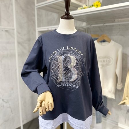 배색 스트링 티셔츠