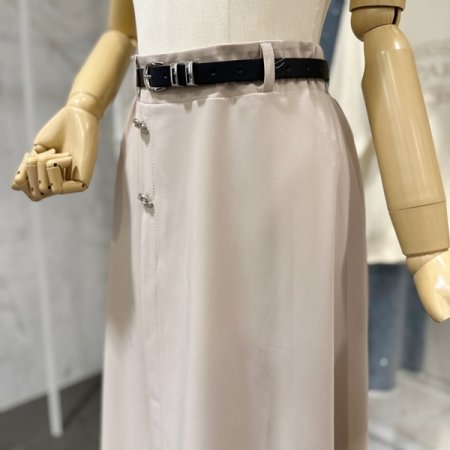 은단추 언발 벨트 스커트