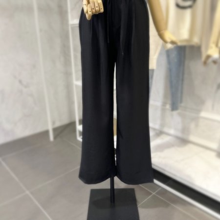 단추 끈 밴딩 와이드팬츠