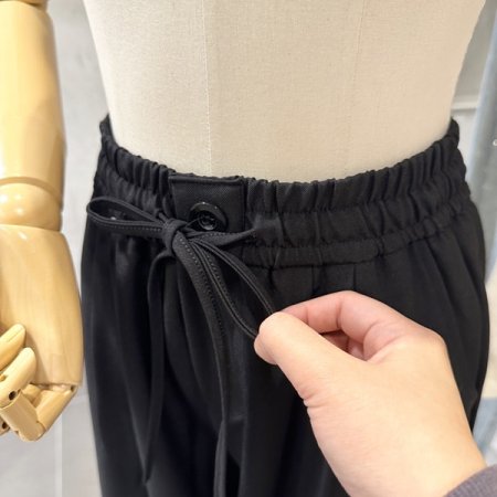 단추 끈 밴딩 와이드팬츠