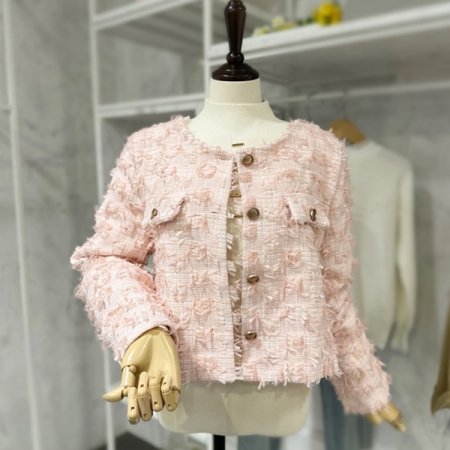 데미지 트위드 자켓