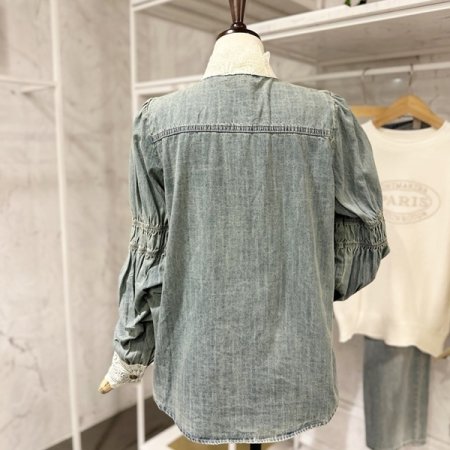 레이스 데님 셔츠