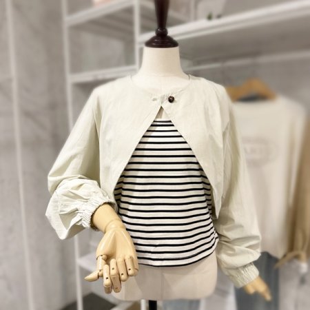 줄무늬티 아우터 세트