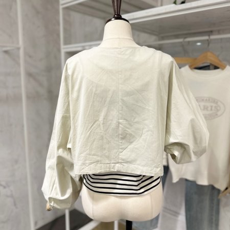 줄무늬티 아우터 세트