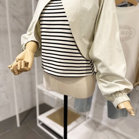 줄무늬티 아우터 세트
