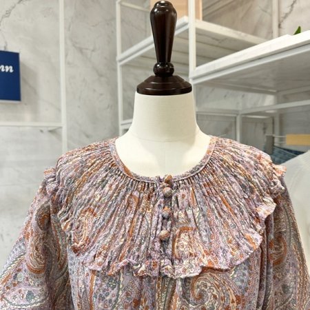 콩단추 끈 롱 원피스