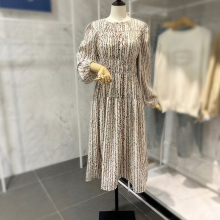 라운드 꽃 셔링 원피스