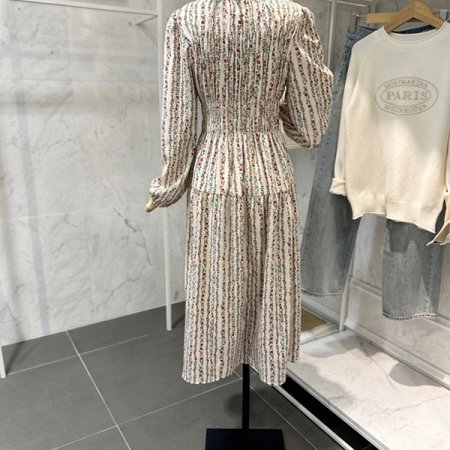 라운드 꽃 셔링 원피스