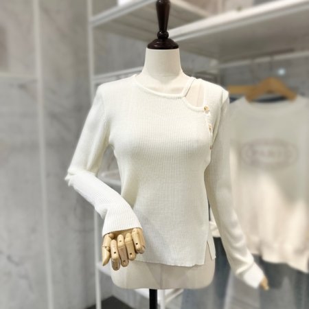 옆 트임 골지 니트