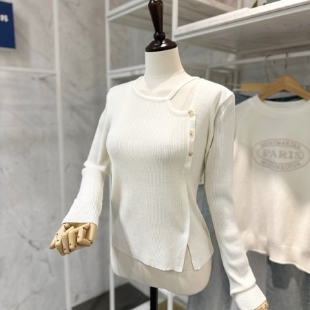 옆 트임 골지 니트