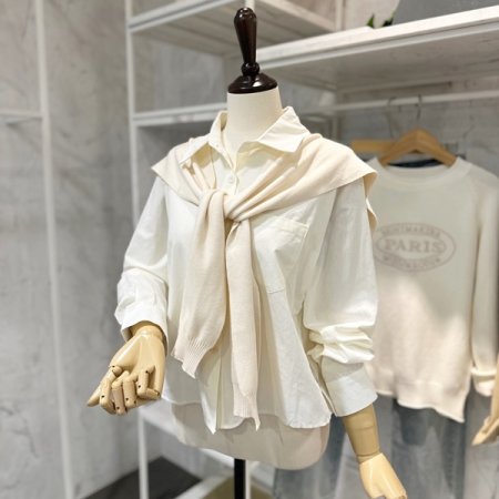 니트숄 셔츠 세트