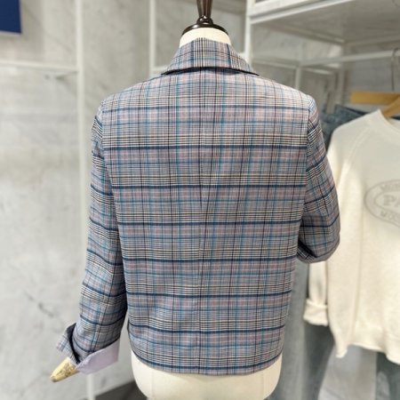 체크 더블 자켓